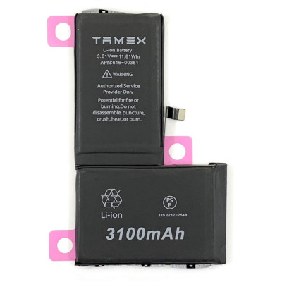 Акумулятор TAMEX для iPhone X 3100 mAh/підвищеної ємності Акумулятор TAMEX для iPhone X 3100 mAh/підвищеної ємності