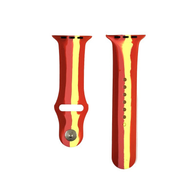 Ремінець силіконовий Rainbow для Apple Watch 42(ser.1-3)/44/45/46/49mm- червоно-бордовий Ремінець силіконовий Rainbow для Apple Watch 42(ser.1-3)/44/45/46/49mm- червоно-бордовий