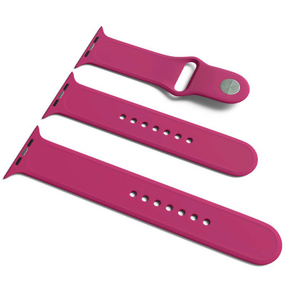 Ремінець силіконовий для Apple Watch Sport Band 38/40/41/42mm(ser.10) (S/M and M/L) 3pcs- малиновий Ремінець силіконовий для Apple Watch Sport Band 38/40/41/42mm(ser.10) (S/M and M/L) 3pcs- малиновий