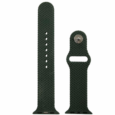 Ремінець Soft Touch плетений для Apple Watch 38/40/41/42mm(ser.10)- оливковий Ремінець Soft Touch плетений для Apple Watch 38/40/41/42mm(ser.10)- оливковий