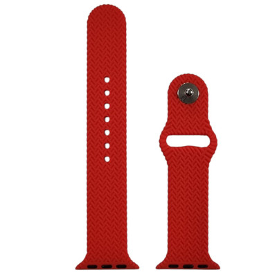 Ремінець Soft Touch плетений для Apple Watch 38/40/41/42mm(ser.10)- червоний Ремінець Soft Touch плетений для Apple Watch 38/40/41/42mm(ser.10)- червоний