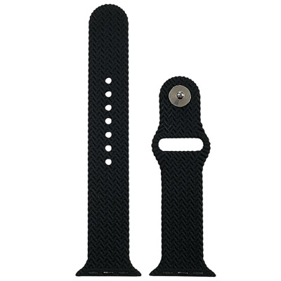 Ремінець Soft Touch плетений для Apple Watch 38/40/41/42mm(ser.10)- чорний Ремінець Soft Touch плетений для Apple Watch 38/40/41/42mm(ser.10)- чорний