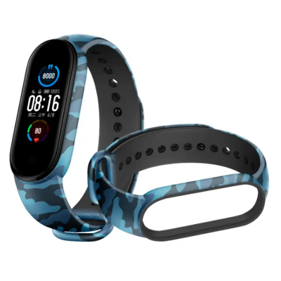 Ремінець силіконовий для Mi Band 5/ Mi Band 6 Fancy- №1 хакі блакитний Ремінець силіконовий для Mi Band 5/ Mi Band 6 Fancy- №1 хакі блакитний