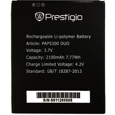 Акумулятор для Prestigio MultiPhone Pap5300 2100 mAh (PAP5300) Акумулятор для Prestigio MultiPhone Pap5300 2100 mAh (PAP5300)