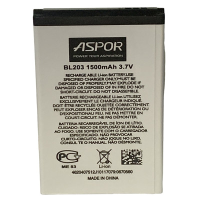 Акумулятор Aspor для Lenovo BL-203 (A278T / A308T / A318T / A365E / A369) Акумулятор Aspor для Lenovo BL-203 (A278T / A308T / A318T / A365E / A369)