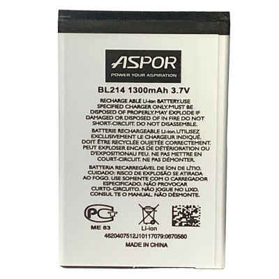 Акумулятор Aspor для Lenovo BL-214 (A300t / A208T / A218T / A269 / A350e) Акумулятор Aspor для Lenovo BL-214 (A300t / A208T / A218T / A269 / A350e)