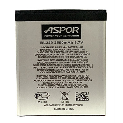 Акумулятор Aspor для Lenovo BL-229 (A8 / A806 / A808) Акумулятор Aspor для Lenovo BL-229 (A8 / A806 / A808)