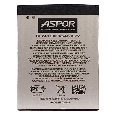 Акумулятор Aspor для Lenovo BL-243 (A7000 / K3 NOTE / K50) Акумулятор Aspor для Lenovo BL-243 (A7000 / K3 NOTE / K50)