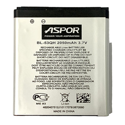 Акумулятор Aspor для LG BL-53QH (P760 Optimus / L9) Акумулятор Aspor для LG BL-53QH (P760 Optimus / L9)