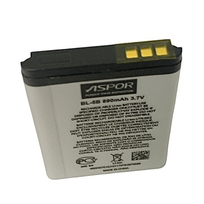 Акумулятор Aspor для Nokia BL-5B (3220/3230/5070/6080 / 6120c6121c / N70 / N80 / N90) Акумулятор Aspor для Nokia BL-5B (3220/3230/5070/6080 / 6120c6121c / N70 / N80 / N90)