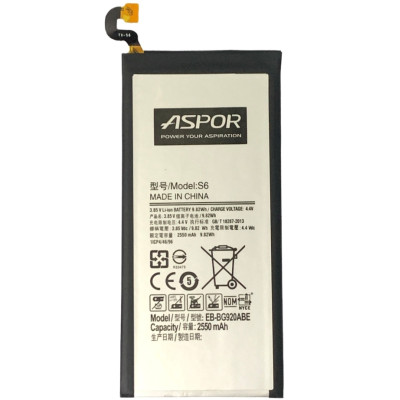 Акумулятор Aspor для Samsung S6 / G920 (EB-BG920ABE) Акумулятор Aspor для Samsung S6 / G920 (EB-BG920ABE)