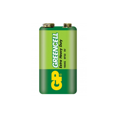 Батарейка 6F22 (крона) GP GreenCell 1604G shr- зелений Батарейка 6F22 (крона) GP GreenCell 1604G shr- зелений