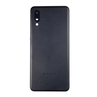 Задня кришка для Samsung A02 / A022 (зі склом камери) Black Задня кришка для Samsung A02 / A022 (зі склом камери) Black