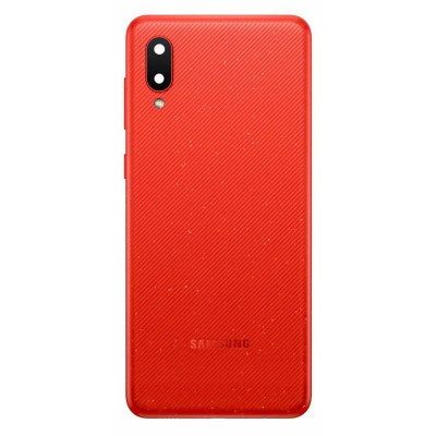 Задня кришка для Samsung A02 / A022 (зі склом камери) Red Задня кришка для Samsung A02 / A022 (зі склом камери) Red