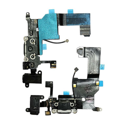 Шлейф з конектором зарядки для iPhone 5G (мікрофон) Black 