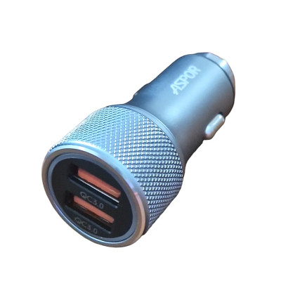 Автомобільний зарядний пристрій Aspor A905 (2USB/36W)- графітовий Автомобільний зарядний пристрій Aspor A905 (2USB/36W)- графітовий