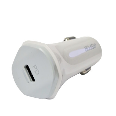 Автомобільний зарядний пристрій Aspor A906 PD блочок (USB-C/20W)- білий Автомобільний зарядний пристрій Aspor A906 PD блочок (USB-C/20W)- білий