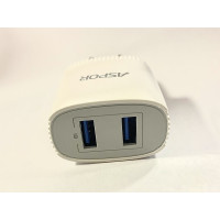 Мережевий зарядний пристрій Aspor A811 IQ /QC (2USB/2.4A)- білий Мережевий зарядний пристрій Aspor A811 IQ /QC (2USB/2.4A)- білий