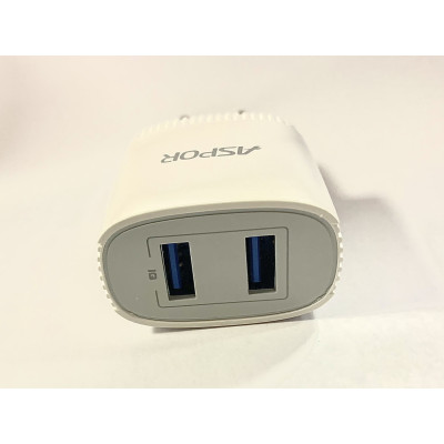 Мережевий зарядний пристрій Aspor A811 IQ /QC (2USB/2.4A)- білий Мережевий зарядний пристрій Aspor A811 IQ /QC (2USB/2.4A)- білий