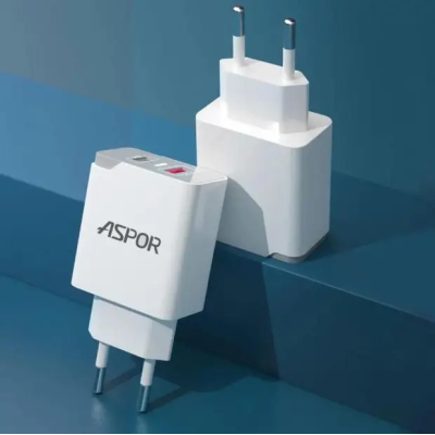 Мережевий зарядний пристрій Aspor A826 PD 20W + QC Fast Charger + USB кабель Micro- білий Мережевий зарядний пристрій Aspor A826 PD 20W + QC Fast Charger + USB кабель Micro- білий