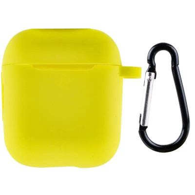 Чохол для Airpods 1/2 Full Case з карабіном- жовтий