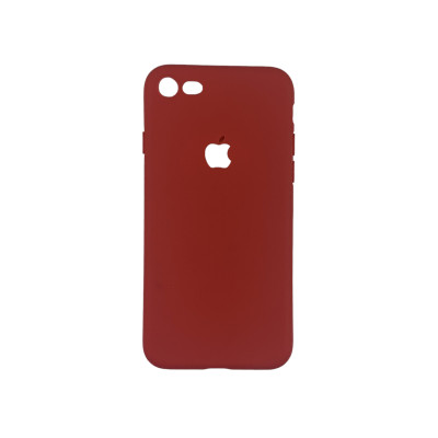 Накладка Soft Touch для iPhone 7/8 з яблуком- червоний Накладка Soft Touch для iPhone 7/8 з яблуком- червоний