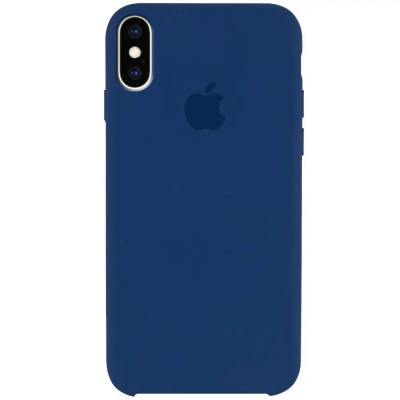 Накладка (з мікрофіброю) Silk для iPhone XS Max- №20 темно- синій