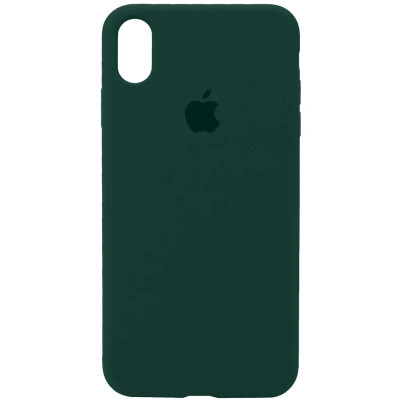 Накладка (з мікрофіброю) Apple Silicone Case для iPhone XS Max- №55 pine green