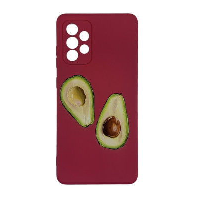 Накладка (з мікрофіброю) Case Art для Samsung A72/A725- вишневий Накладка (з мікрофіброю) Case Art для Samsung A72/A725- вишневий