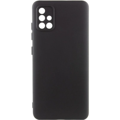 Накладка (з мікрофіброю) Silicone Cover Lakshmi Full Camera для Samsung A71- чорний