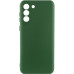 Накладка (з мікрофіброю) Silicone Cover Lakshmi Full Camera для Samsung S21 FE- темно-зелений