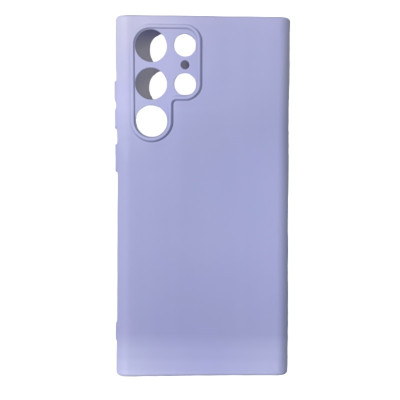 Накладка (з мікрофіброю) Silicone Cover Lakshmi Full Camera для Samsung S22 Ultra- бузковий