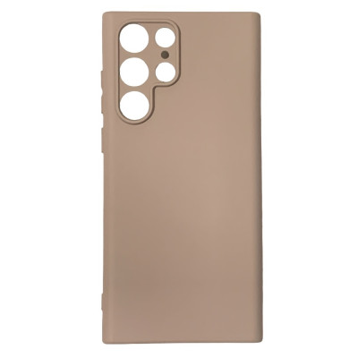 Накладка (з мікрофіброю) Silicone Cover Lakshmi Full Camera для Samsung S22 Ultra- рожевий пісок