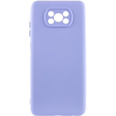 Накладка (з мікрофіброю) Silicone Cover Lakshmi Full Camera для Xiaomi Poco X3 / Poco X3 Pro- бузковий