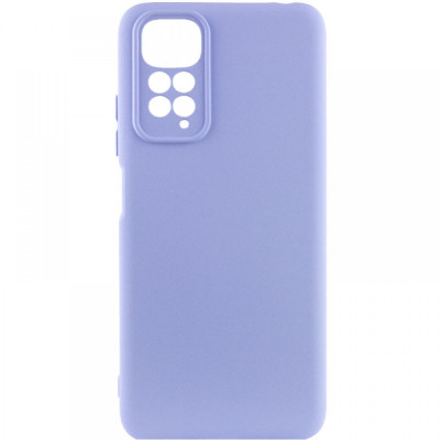Накладка (з мікрофіброю) Silicone Cover Lakshmi Full Camera для Xiaomi Redmi Note 11 4G / Note 11S- бузковий