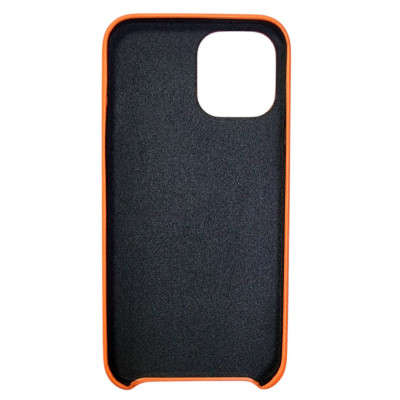 Накладка шкіряна (з мікрофіброю) Ahimsa PU Leather Case Logo для iPhone 12 Pro Max - помаранчевий