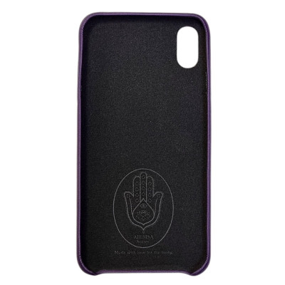 Накладка шкіряна (з мікрофіброю) Ahimsa PU Leather Case Logo для iPhone XS Max- фіолетовий