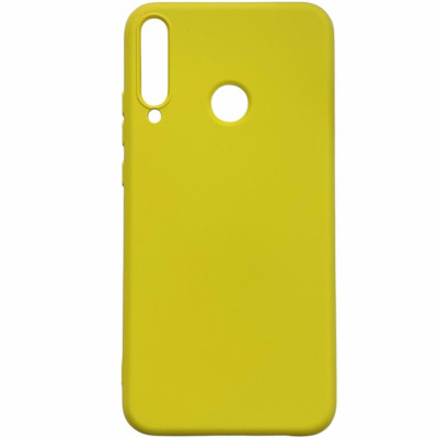 Накладка (з мікрофіброю) Aspor Silicone Full для Huawei P40 Lite E- жовтий