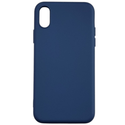 Накладка (з мікрофіброю) Aspor Silicone Full для iPhone X/XS- синій