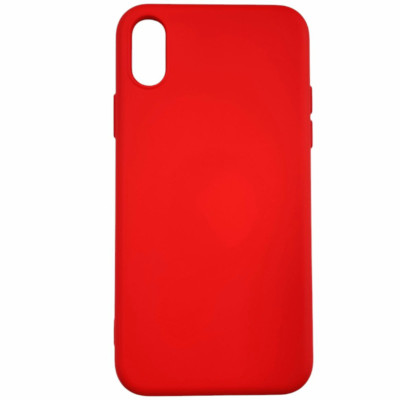 Накладка (з мікрофіброю) Aspor Silicone Full для iPhone XS Max- червоний
