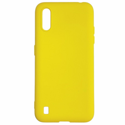 Накладка (з мікрофіброю) Aspor Silicone Full для Samsung A01/A015- жовтий