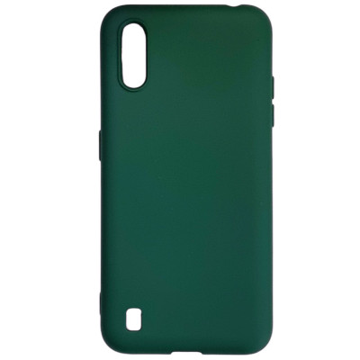 Накладка (з мікрофіброю) Aspor Silicone Full для Samsung A01/A015- зелений