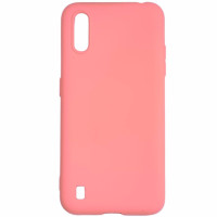 Накладка (з мікрофіброю) Aspor Silicone Full для Samsung A01/A015- рожевий