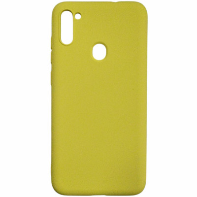 Накладка (з мікрофіброю) Aspor Silicone Full для Samsung A11/A115/M11/M115- жовтий