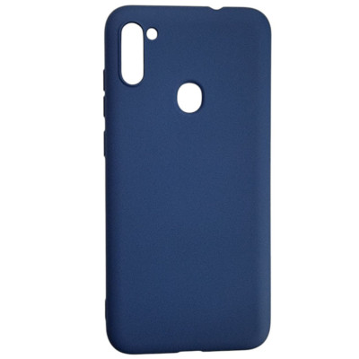 Накладка (з мікрофіброю) Aspor Silicone Full для Samsung A11/A115/M11/M115- синій