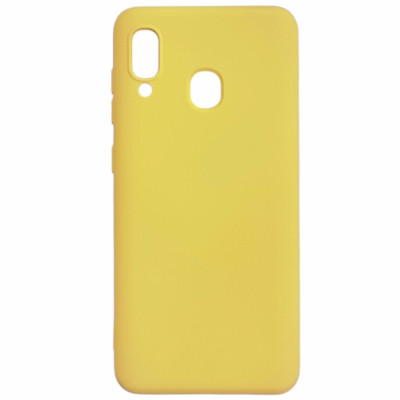 Накладка (з мікрофіброю) Aspor Silicone Full для Samsung A20/A205- жовтий