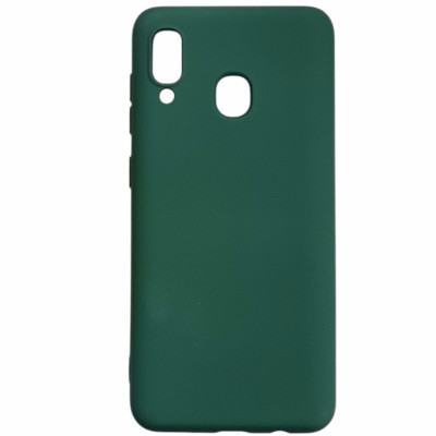 Накладка (з мікрофіброю) Aspor Silicone Full для Samsung A20/A205- зелений