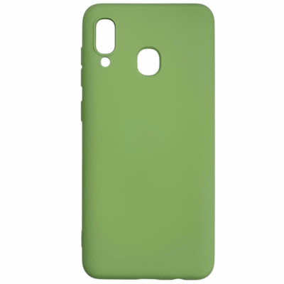 Накладка (з мікрофіброю) Aspor Silicone Full для Samsung A20/A205- салатовий