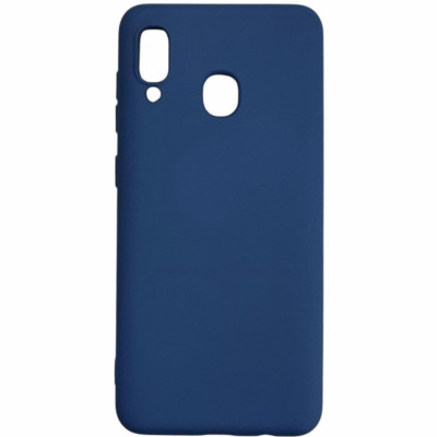 Накладка (з мікрофіброю) Aspor Silicone Full для Samsung A20/A205- синій