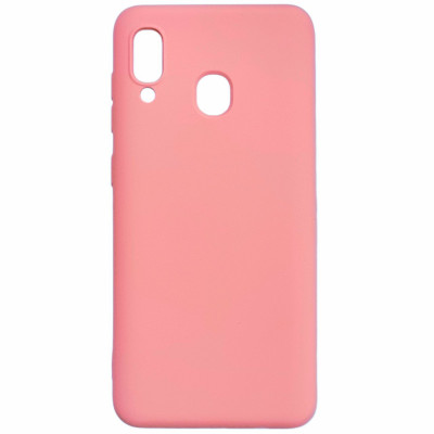 Накладка (з мікрофіброю) Aspor Silicone Full для Samsung A20s/A207- рожевий